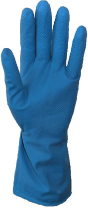 Blue rubber glove